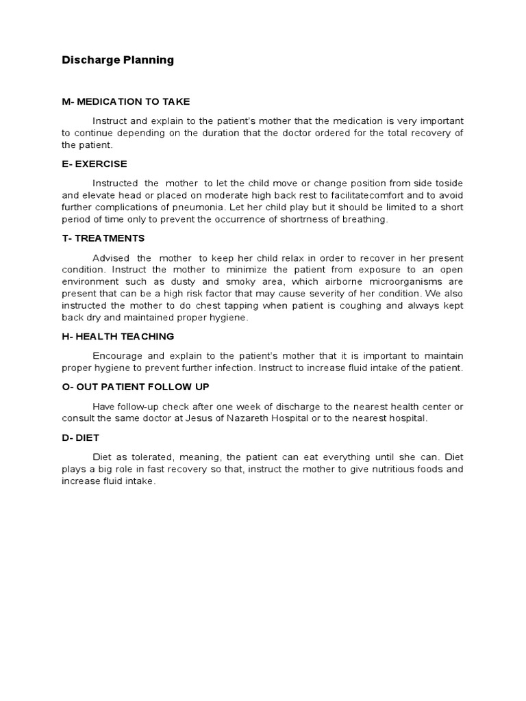 Essential Discharge Planning Guide | PDF | Wellness | Science & Mathematics
