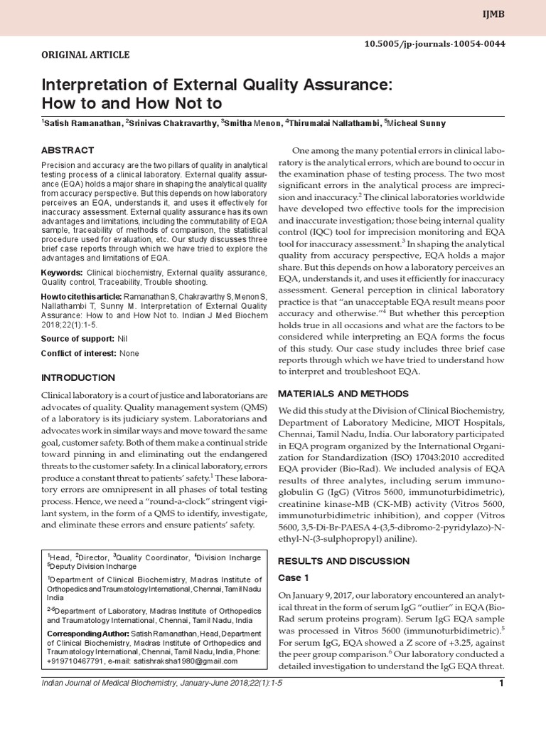 EQA Interpretation in Clinical Labs | PDF | Errors And Residuals | Outlier