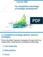 Lecture 5&6 Strategies For Competitive Advantage Methods of Strategic Development