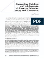 Counseling Children and Adolescents: Rational Emotive Behavior Therapy and Humanism