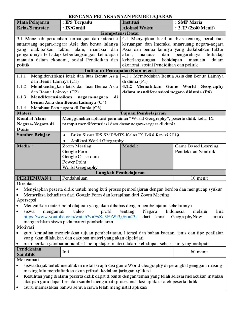 Rpp inovatif game based learning pdf