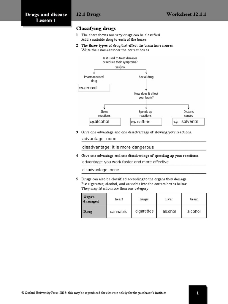 Bio Sec 1 Worksheet12 1 1 | PDF | Drugs | Psychoactive Drugs