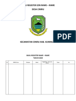 Buku Register Rame-Rame Desa Ciniru 2020
