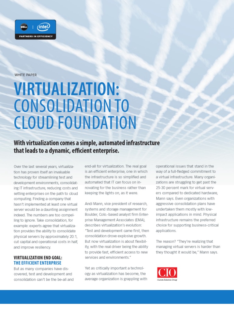 Virtualization:: Consolidation To Cloud Foundation | PDF | Virtual ...