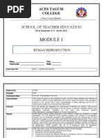 Prelim Module Human Reproduction