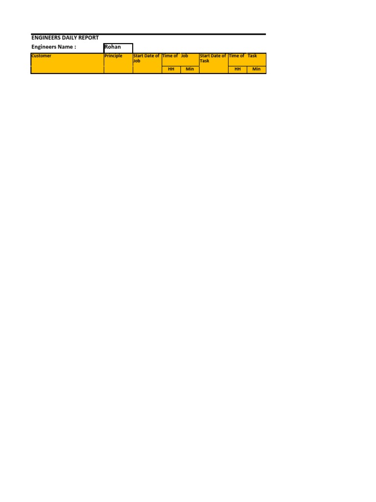 Daily Engineer Report Template | PDF | Computers | Technology & Engineering