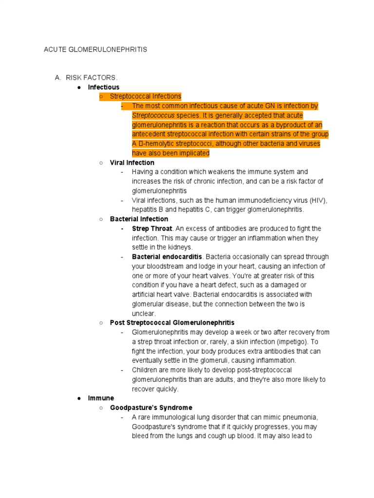 Acute Glomerulonephritis Overview | PDF | Kidney Disease | Edema