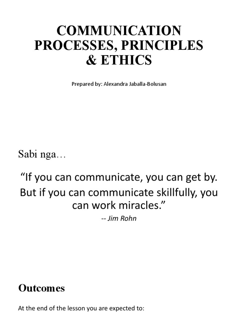 Communication Processes and Ethics Guide | PDF | Nonverbal ...