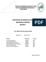 Procesos de Manufactura Materials Report Equipo 1