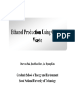 Ethanol Production Using Organic Waste: Graduate School of Energy and Environment Seoul National University of Technology