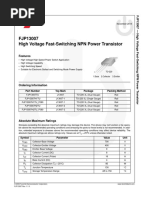 FJP13007 High Voltage Fast-Switching NPN Power Transistor: Features