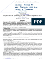 Impact of CSR Spending On Firm's Financial Performance: ISSN: 2454-132X Impact Factor: 4.295