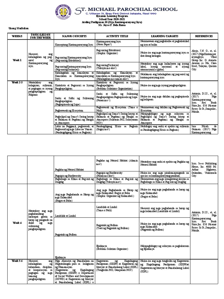 Dynamic Learning Program A.P 10 Week 1 | PDF