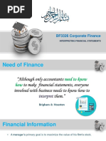 BF3326 Corporate Finance: Interpreting Financial Statements