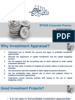 BF3326 Corporate Finance: Investment Appraisal