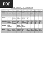 3rd Sem Time Table REVISED