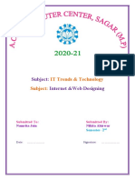 IT Trends & Technology Subject:: Subject: Internet &web Designing