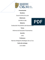 Informe de Evaluacion Psicometrica