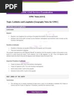 Latitudes and Longitudes Geography Notes For UPSC