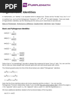 Trigonometric Identities - Purplemath