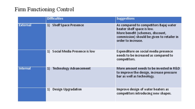 Firm Functioning Control | PDF