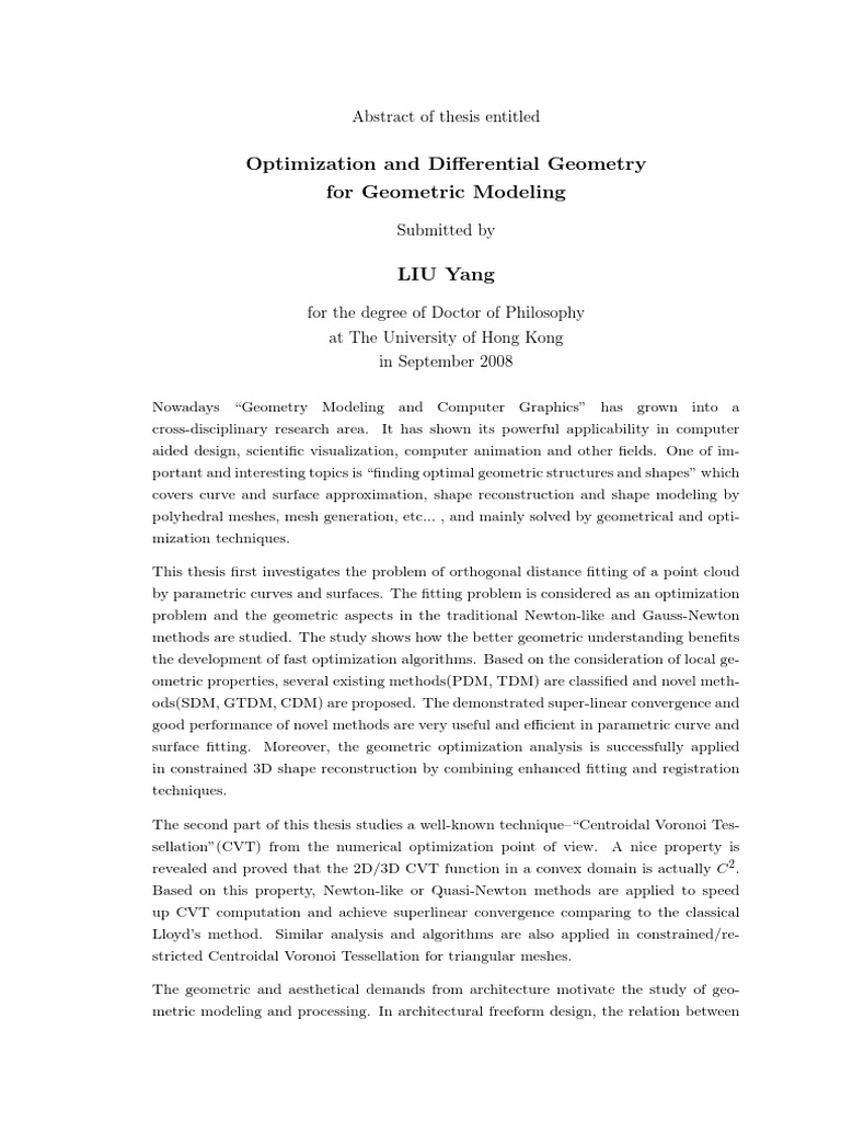 Geometric Optimization in Modeling | PDF | Geometry | Mathematical ...