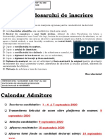 Conditii Admitere - Taxe - Locuri - Tematica - 2020