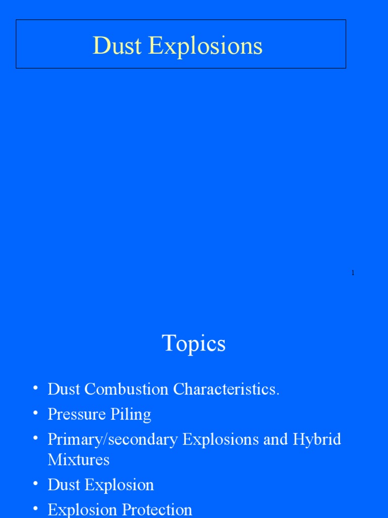 Dust Explosions PDF Explosion Combustion