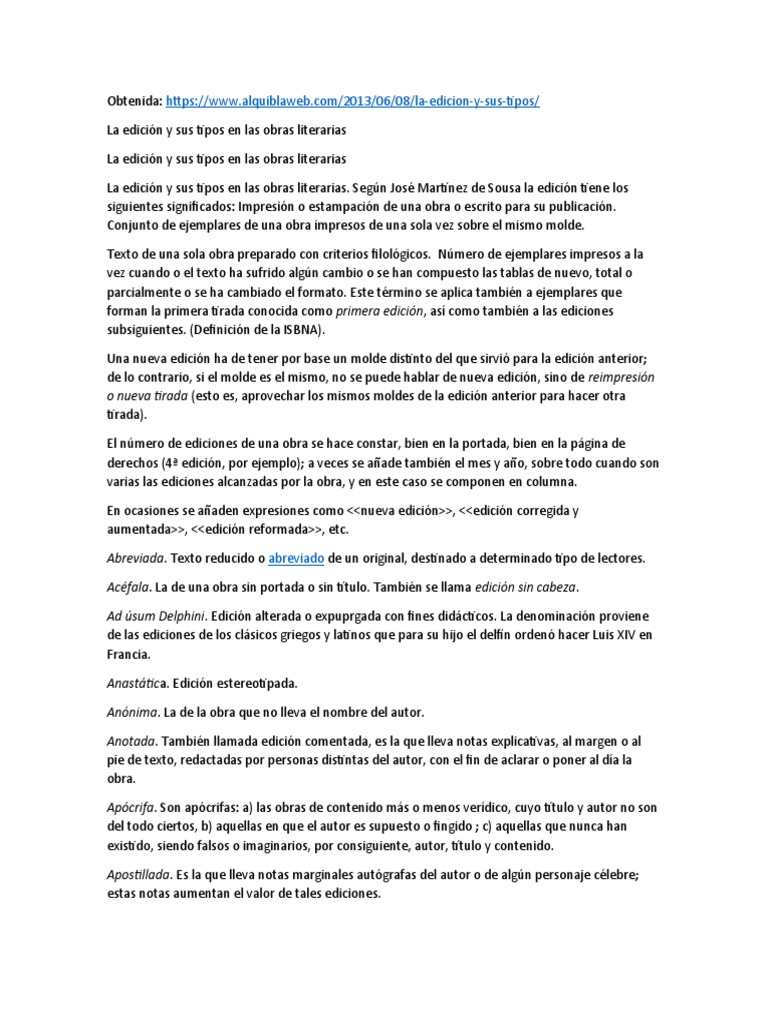 Análisis detallado de los diferentes tipos de ediciones literarias ...