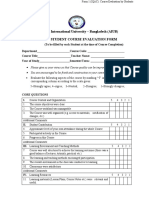 American International University - Bangladesh (AIUB) Student Course Evaluation Form