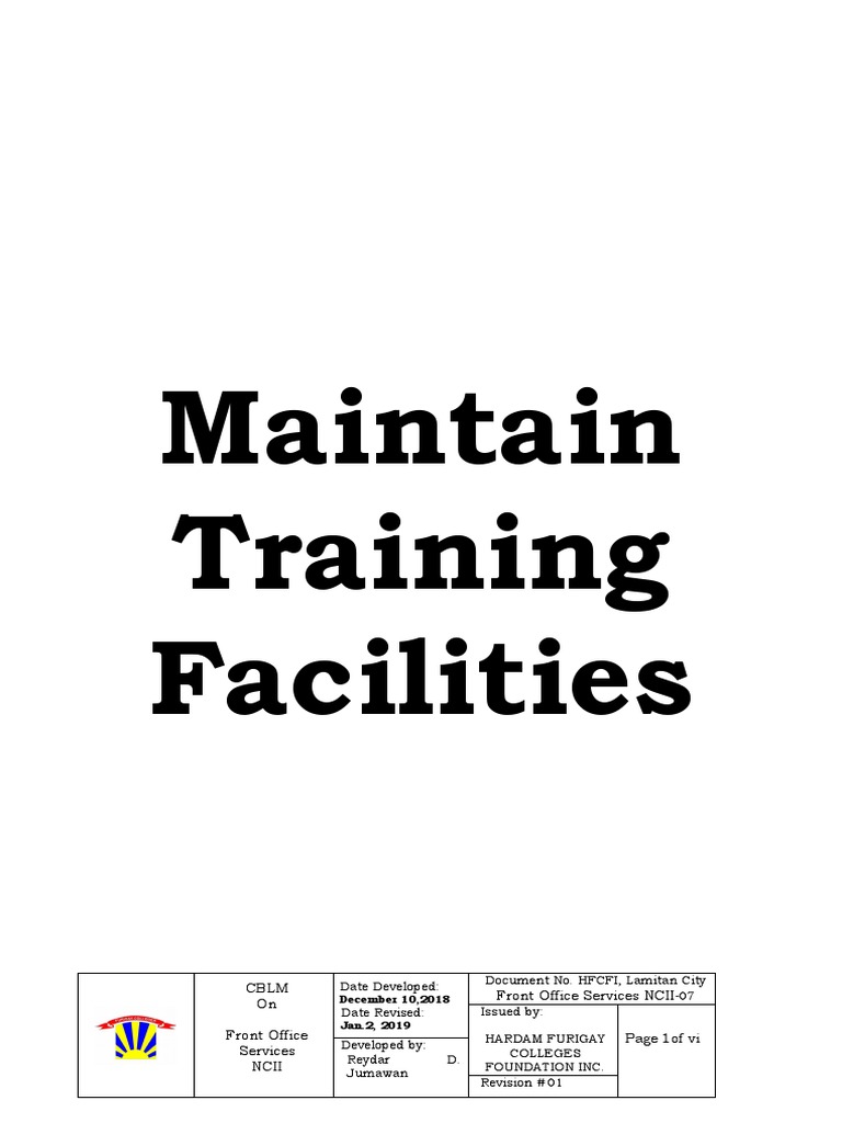 Training Facility Maintenance Forms | PDF | Personal Computers ...