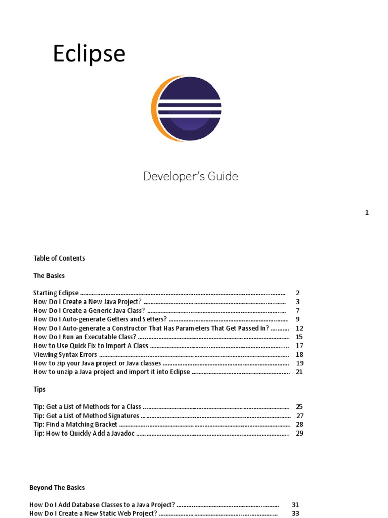 Eclipse Developer's Guide PDF Constructor (Object Oriented