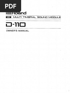 Manual Roland D110 | PDF