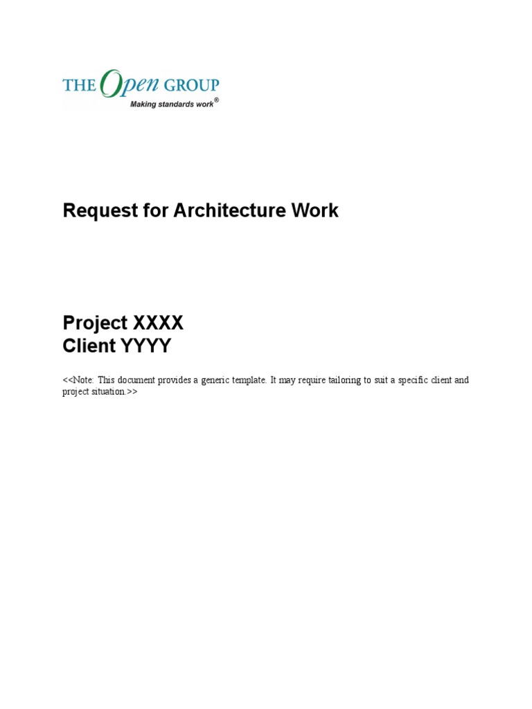 TOGAF 9 Template - Request For Architecture Work | PDF | Business ...
