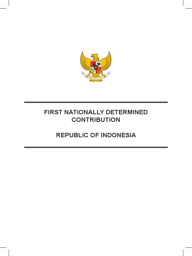 First Nationally Determined Contribution Republic Of Indonesia Pdf