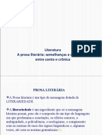 Literatura A Prosa Literária: Semelhanças e Diferenças Entre Conto e Crônica