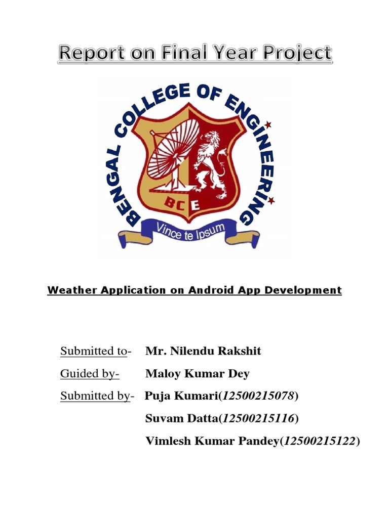 Android Weather App Project Report | PDF | User Interface Design ...