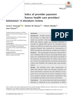 What Characteristics of Provider Payment Mechanisms Influence Health Care Providers' Behaviour? A Literature Review