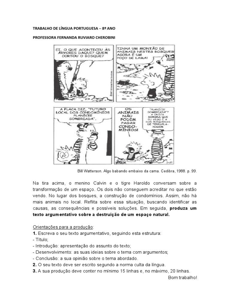 Trabalho de Língua Portuguesa | PDF
