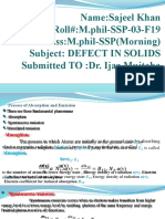 Name:Sajeel Khan Roll#:M.phil-SSP-03-F19 Class:M.phil-SSP (Morning) Subject: Defect in Solids Submitted TO:Dr. Ijaz Mujtaba Ghauri SB