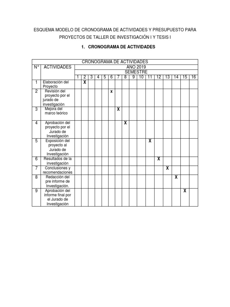 Cronograma y Presupuesto de Investigación | PDF | Presupuesto | Informática