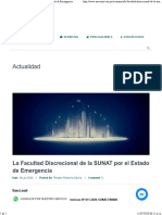 La Facultad Discrecional de La SUNAT Por El Estado de Emergencia PDF