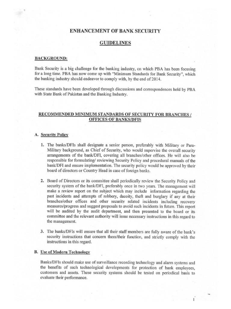 SOP's For Bank Security PDF | PDF