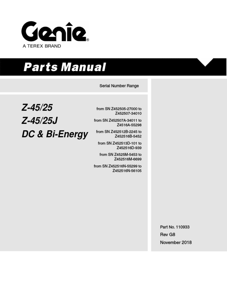Mannual de Partes Genie Z45 25 | PDF | Hybrid Vehicle | Vehicles