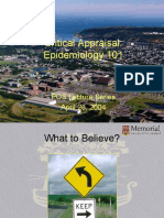 Critical Appraisal: Epidemiology 101: POS Lecture Series April 28, 2004