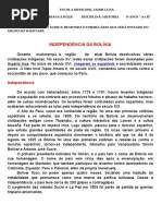 8 ANO INDEPENDENCIA DA BOLIVIA