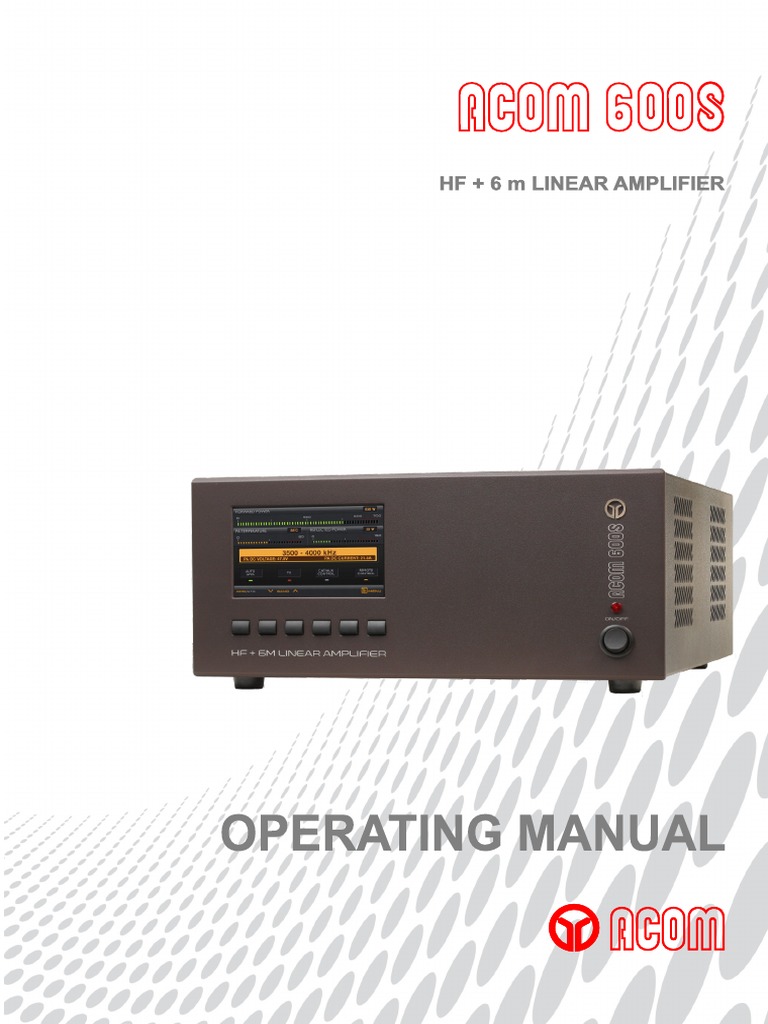 ACOM 600S Operating Manual | Download Free PDF | Mains Electricity ...