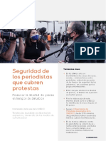 Seguridad de los periodistas que cubren protestas