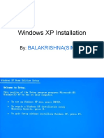 Windows XP Installation: Balakrishna (Simha)