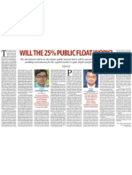 Will The 25% Public Float Work?: Debate